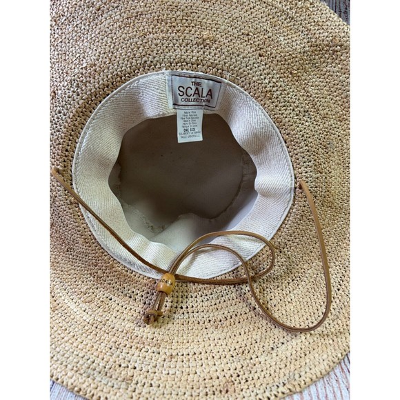 SCALA Collection Women’s Natural Floral Beach‎ Sunhat - Picture 3 of 5